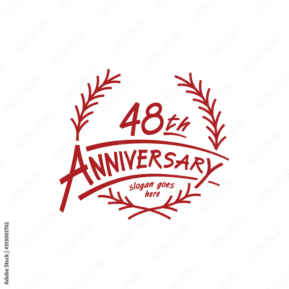 48 years design template. Forty eighth years logo. Vector and illustration. 48 years design template. Forty eighth years logo. Vector and illustration.