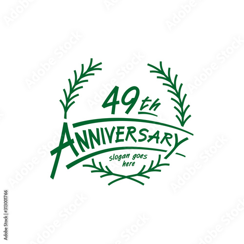 49 years design template. Forty ninth years logo. Vector and illustration.  photo