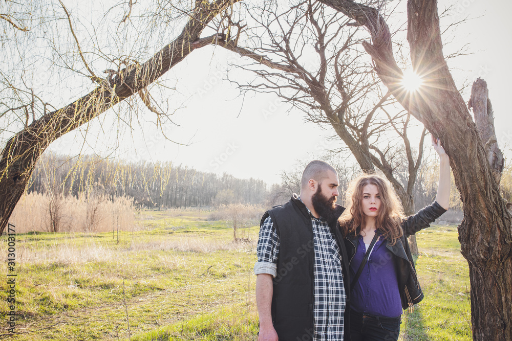 Cute couple in the park
