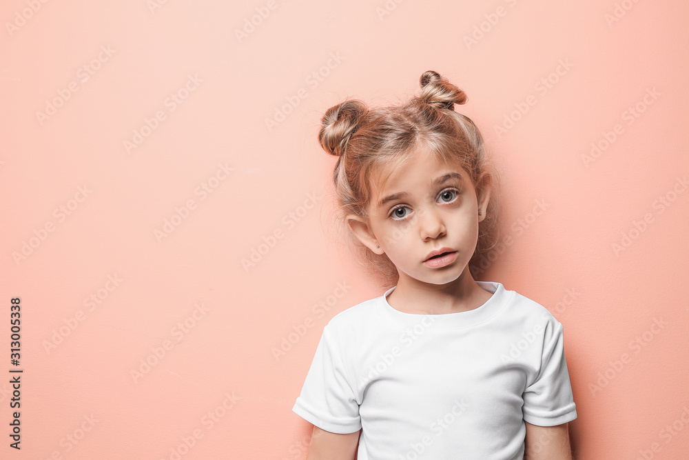 Cute fashionable girl on color background Cute fashionable girl on color background