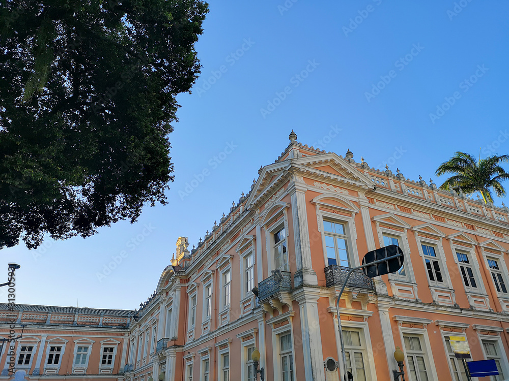 View of the facade of the first college Brazil Medicine in Pelourinho, Salvador, Bahia.