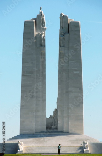 Mémorial canadien de Vimy, bataille de la Crête de Vimy de 1917, détail du Mémorial, Pas-de-Calais, France