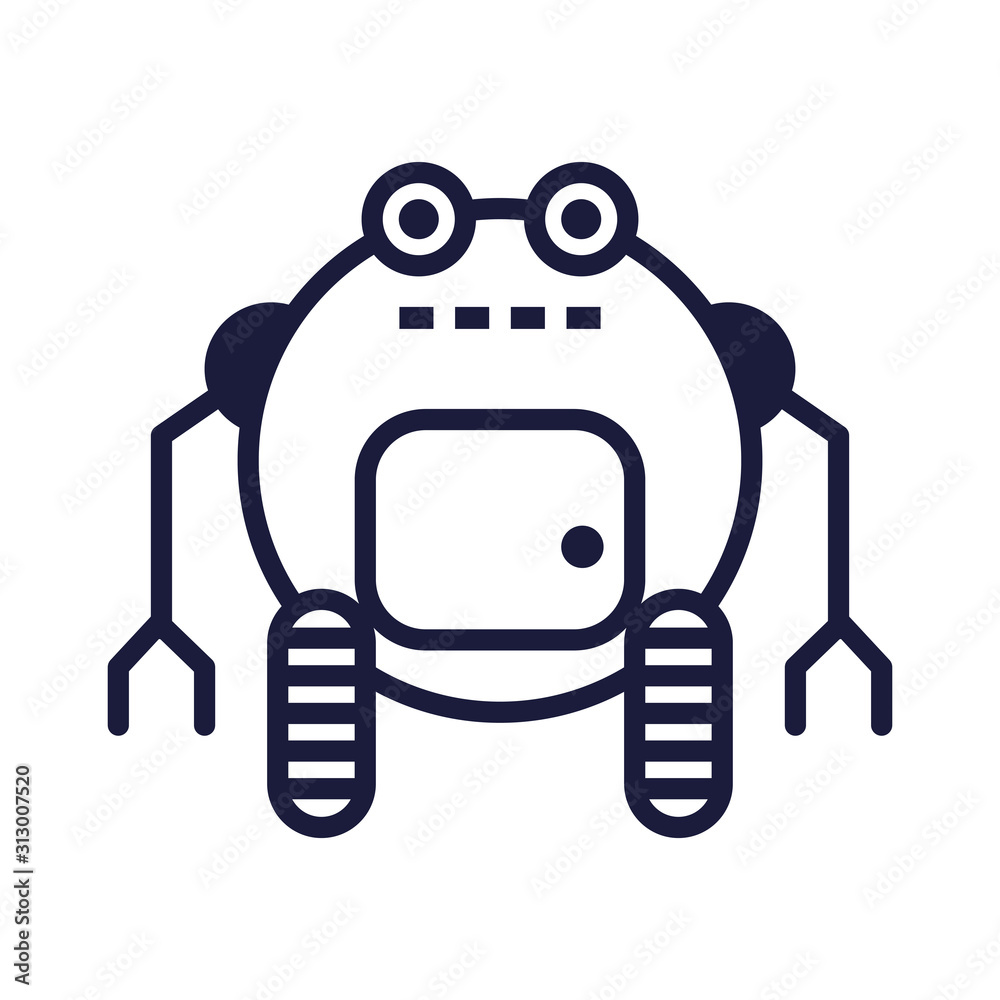 robot with wheels cyborg isolated icon robot with wheels cyborg isolated icon