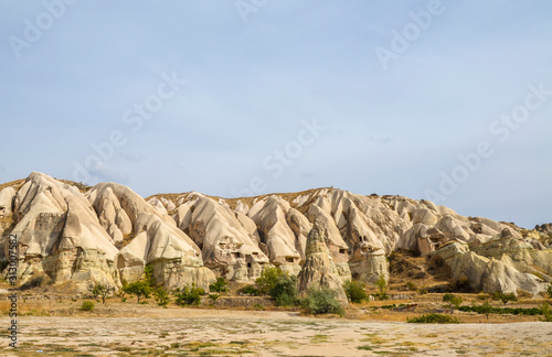Unique geological beautiful rock formations in Goereme, Cappadocia, Turkey