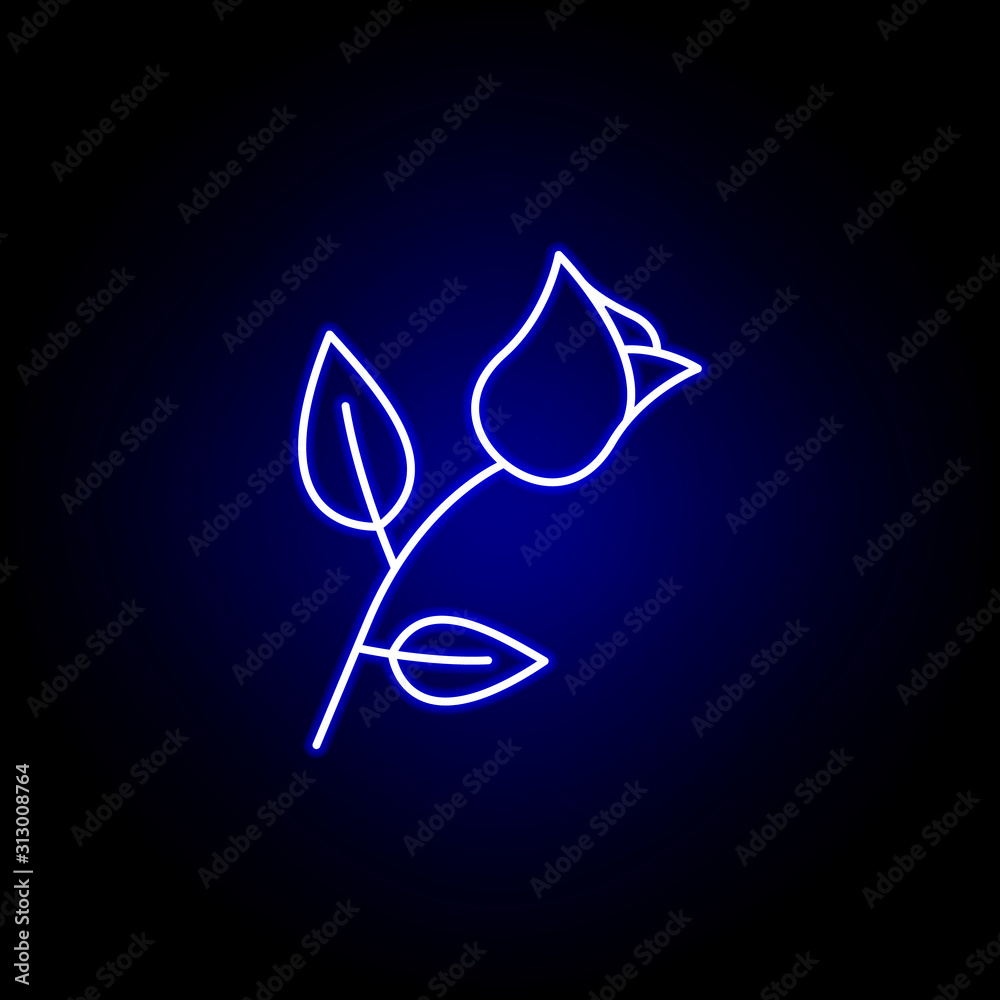 Premium Vector  Neon icon blue download stamp isolated on white
