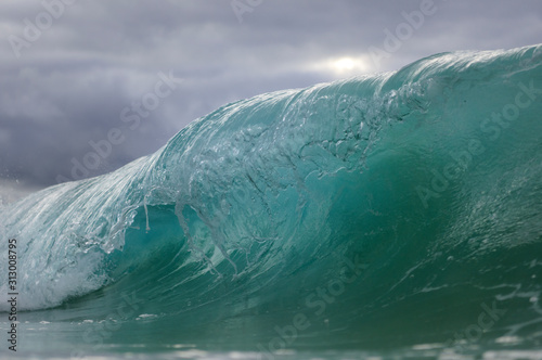 Splashing waves at sunrise, Sydney Australia