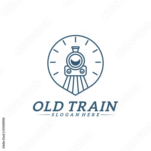 Classic train logo concept  Locomotive logo design vector template  Creative design  icon symbol