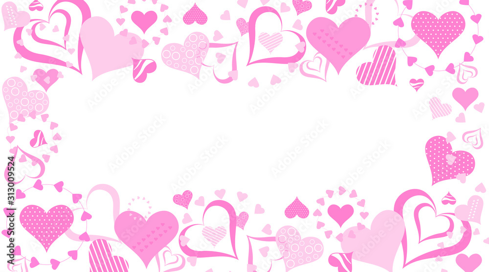 Valentine heart frame. Valentines day. Valentine website banner background