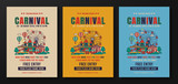set of carnival party flyer template vector