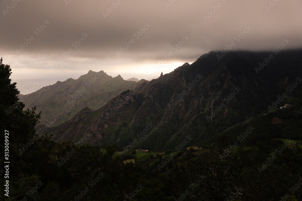 View from Anaga Rural Park in North part of Tenerife, Canary Islands, Spain.