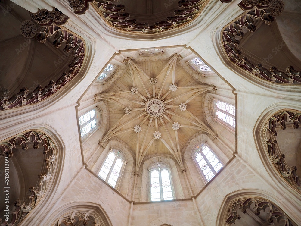 Inside the impressive monastery of Batalha in the Centro region of Portugal
