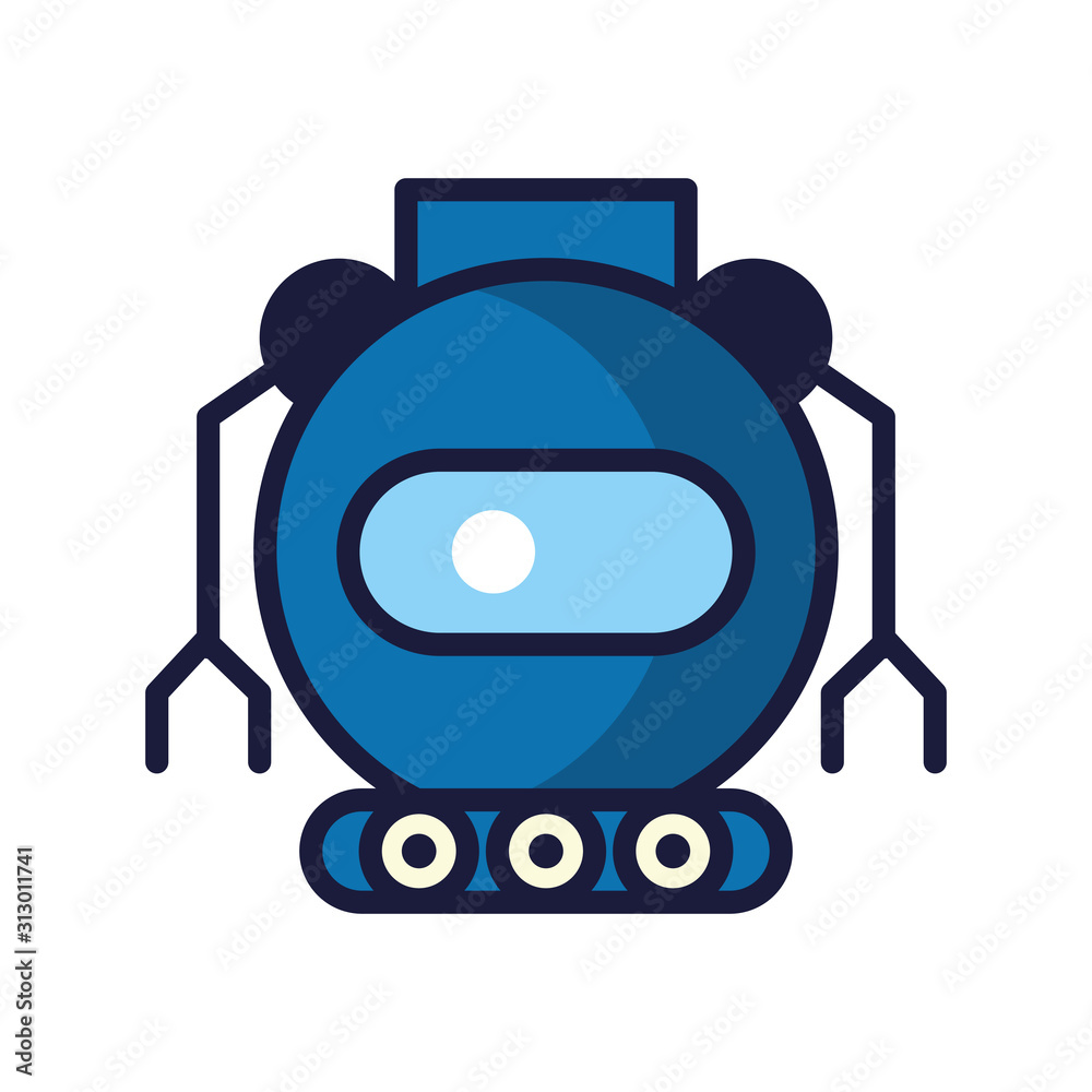 robot with wheels cyborg isolated icon robot with wheels cyborg isolated icon