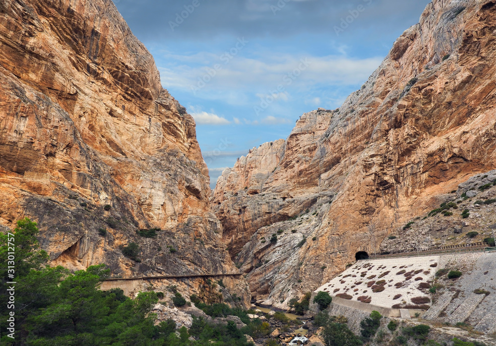 Wide Angle Image of Caminito del Rey Canyon National Park, Spain