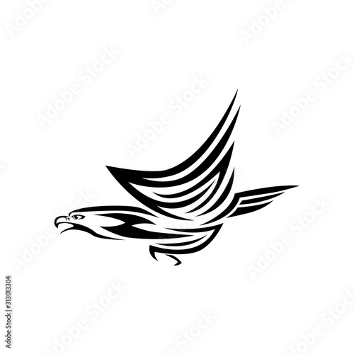 Eagle vector silhouette,tribal abstract illustration