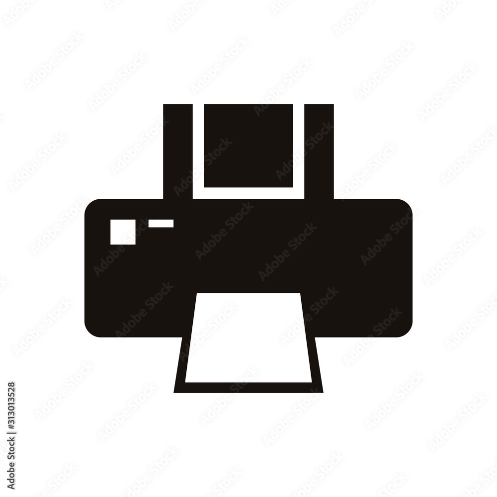 computer printer hardware device isolated icon computer printer hardware device isolated icon