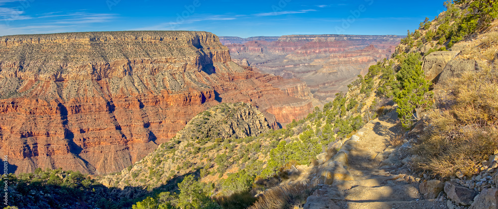 View of the Grand Canyon from the first set of switchbacks along Hermit Trail.