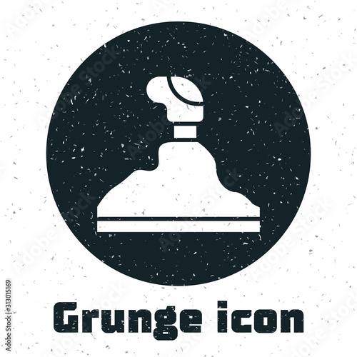 Grunge Gear shifter icon isolated on white background. Transmission icon. Vector Illustration