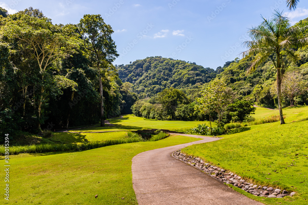 Landscape at the golf course. Tropical zone Landscape at the golf course. Tropical zone