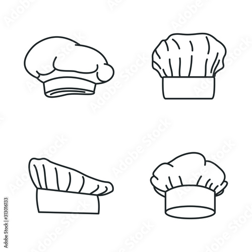 cooking hat icon template color editable. chef hat symbol vector sign isolated on white background illustration for graphic and web design.