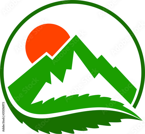 Cannabis Leaf Mountain half circle