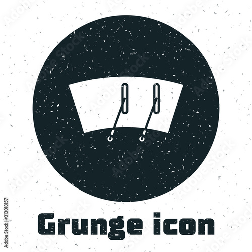 Grunge Windscreen wiper icon isolated on white background. Vector Illustration