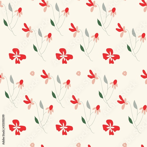 romantic pretty seamless vector floral pattern © Inez