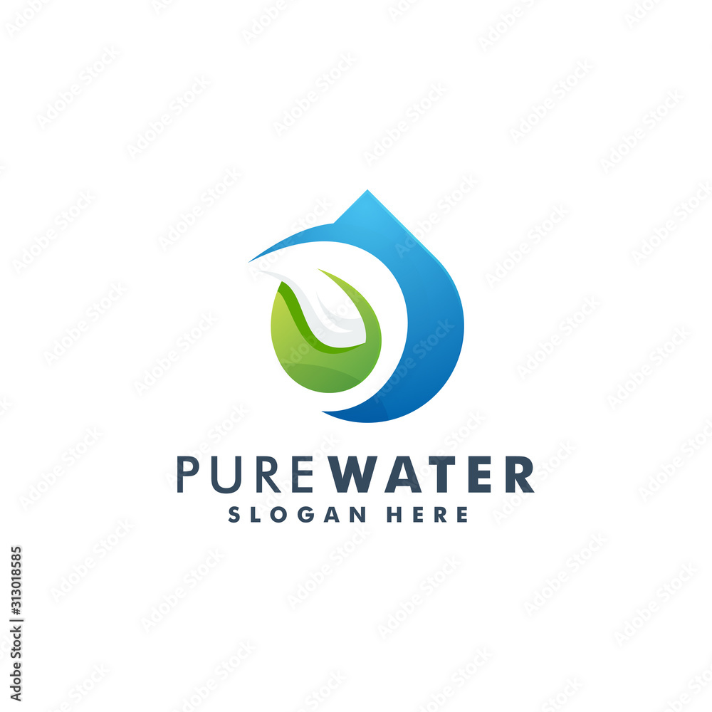 Pure water logo design, Droplet icon vector Pure water logo design, Droplet icon vector
