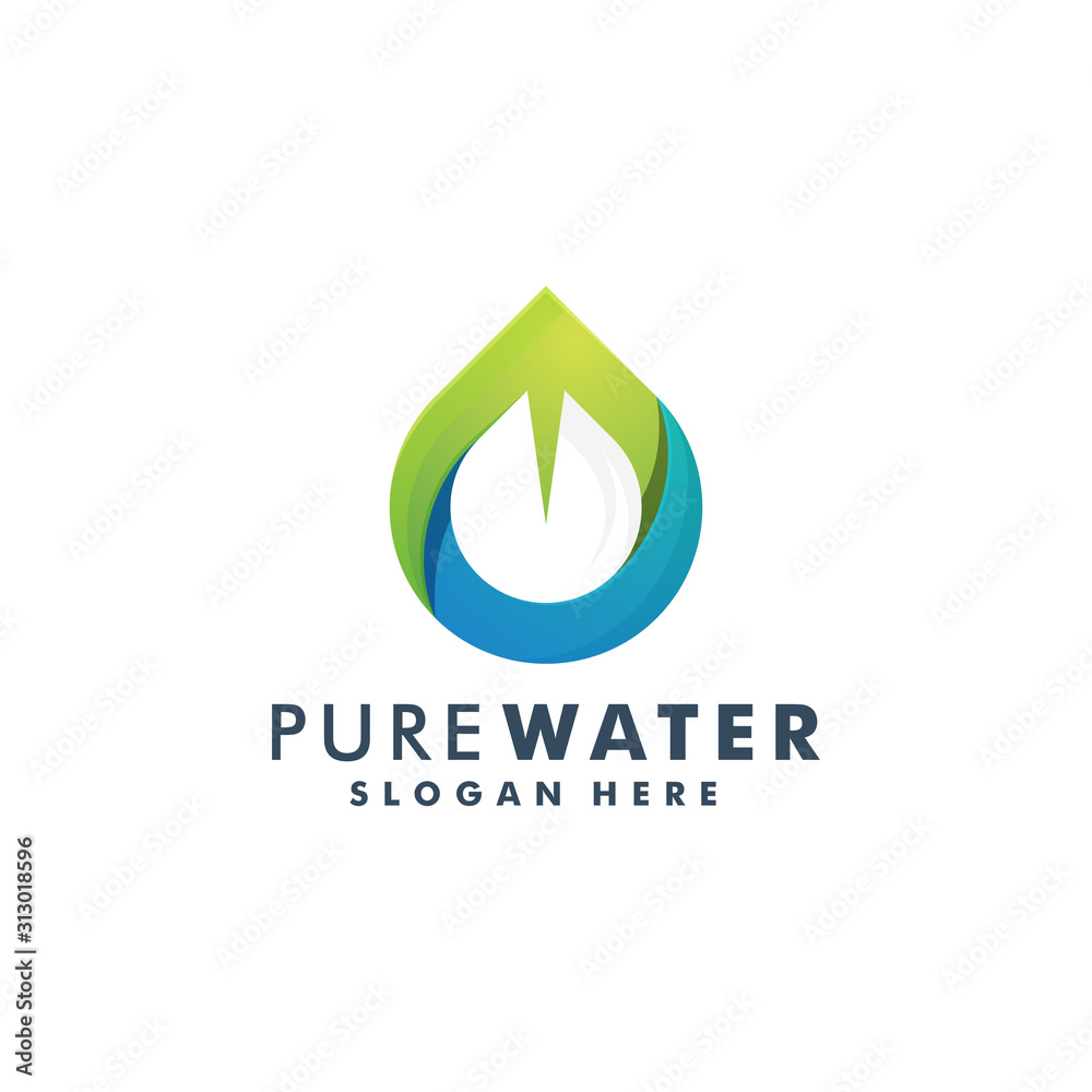 Pure water logo design, Droplet icon vector Pure water logo design, Droplet icon vector