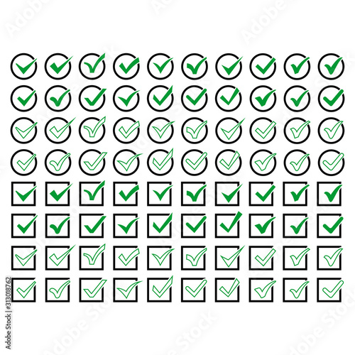 check mark icon set vector design symbol