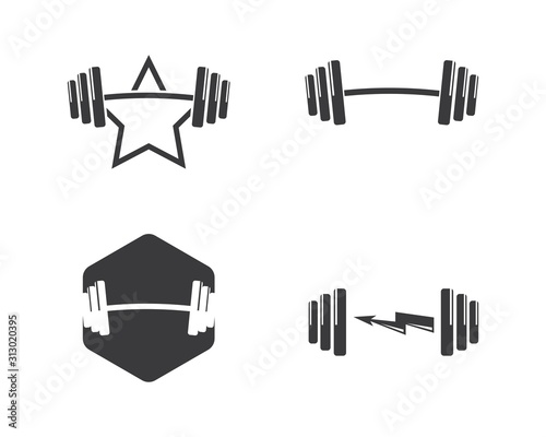 barbell vector  icon illustration