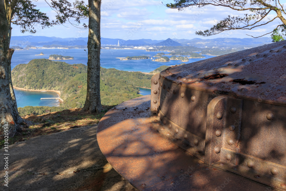 Obraz premium 丸出山観測所跡 長崎県佐世保市 Marudeyama Fortress ruins Nagasaki Isahaya city