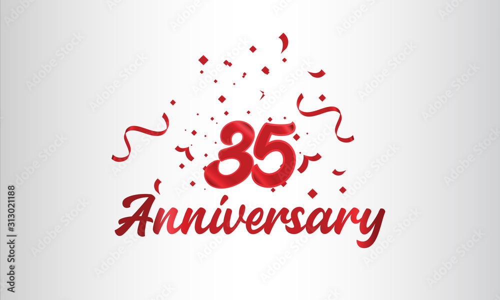Anniversary celebration background. with the 35th number in gold and ...
