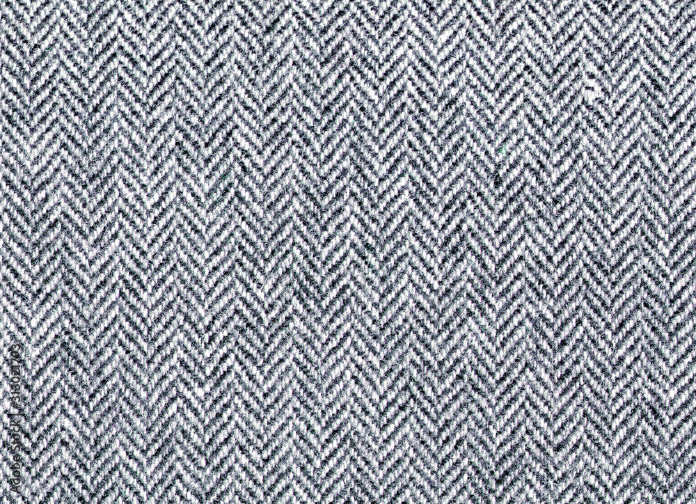 Grey Herringbone tweed, Wool Background Texture.