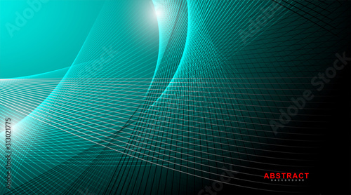 abstarct geometric background. Glowing line wave on dark. New texture for your design.