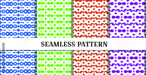 set of seamless geometric pattern