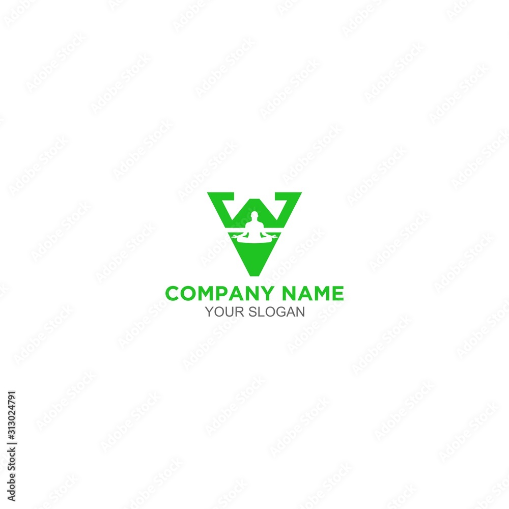 WV Yoga Logo Design Vector WV Yoga Logo Design Vector