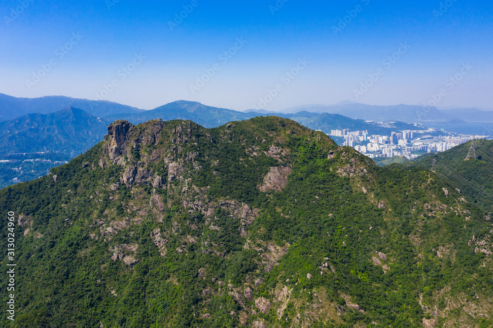 Hong Kong lion rock mountain