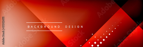 Abstract background - squares and lines composition created with lights and shadows. Technology or business digital template