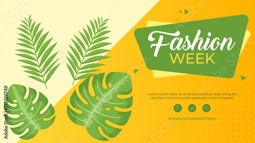 Fashion week banner template. Promotion sale banner for website, flyer and poster