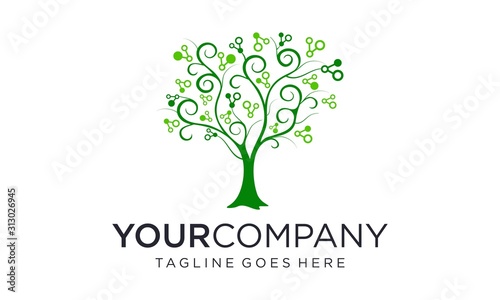 Tree with science for logo design vector editable