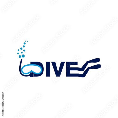 Scuba Diving Logo Design Vector Template