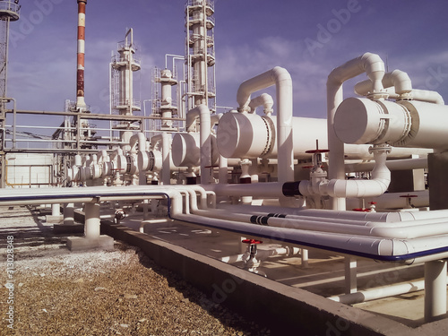 Heat exchangers in a refinery photo