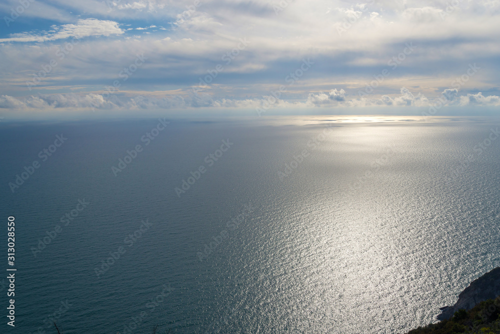 Shining water surface of the Mediterranean sea 