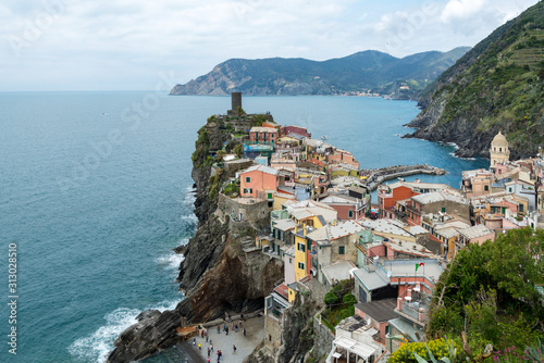 Vernazza of the coastal area Cinque Terre in the Italian province La Spezia