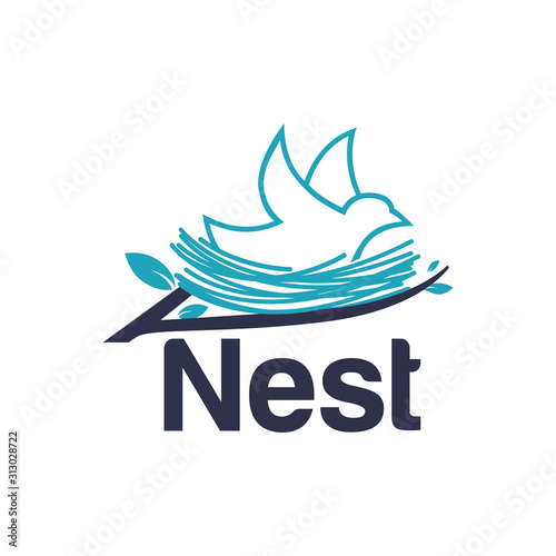 Nest Logo Design Vector for Icon and factory Logo