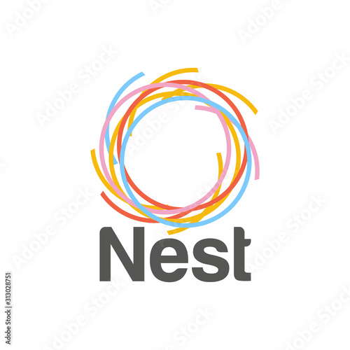 Nest Logo Design Vector for Icon and factory Logo
