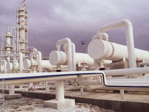 Heat exchangers in a refinery photo