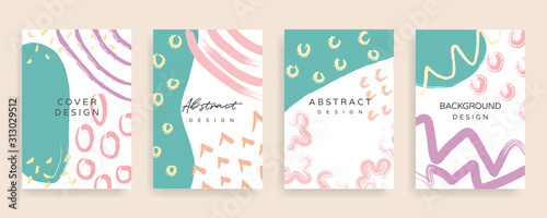 summer cover design  vector set. Sale banner background template with copy space for text and images design by abstract colored shapes,  line arts and natural shape.