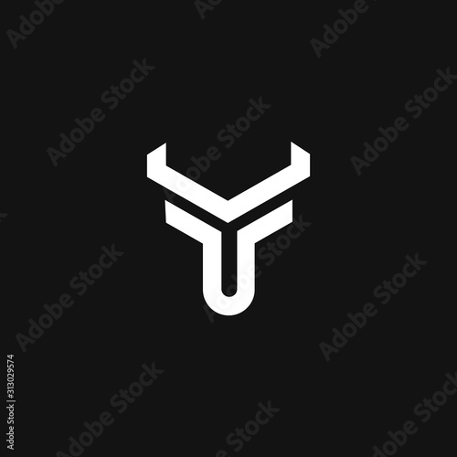 Initial letter fu or uf logo vector design template