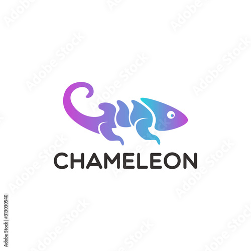 chameleon logo Design Vector illustration 